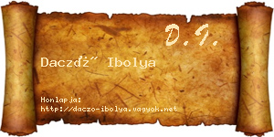 Daczó Ibolya névjegykártya